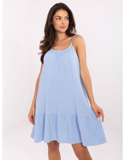 Světle modré rozšířené mušelínové šaty OCH BELLA