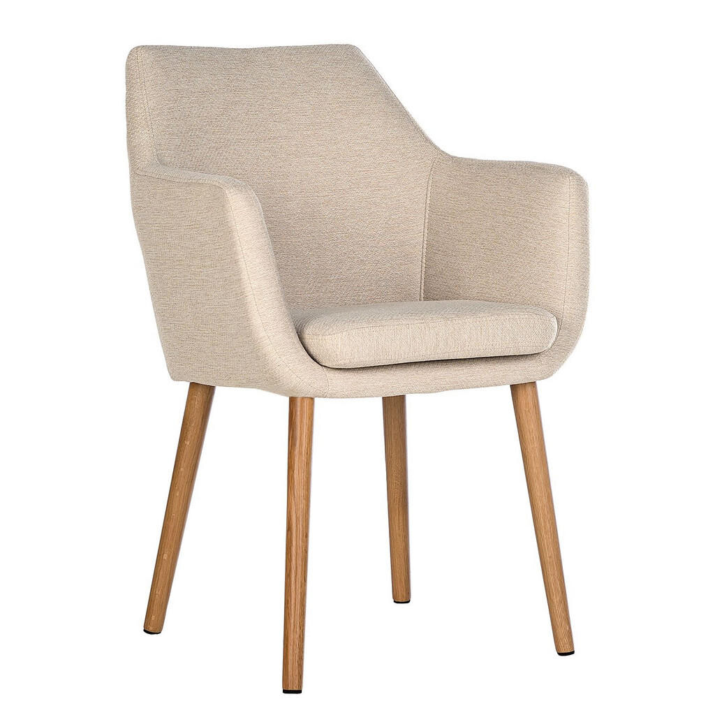 home24 ŽIDLE S PODRUČKAMI, tkaná látka, barvy dubu, béžová