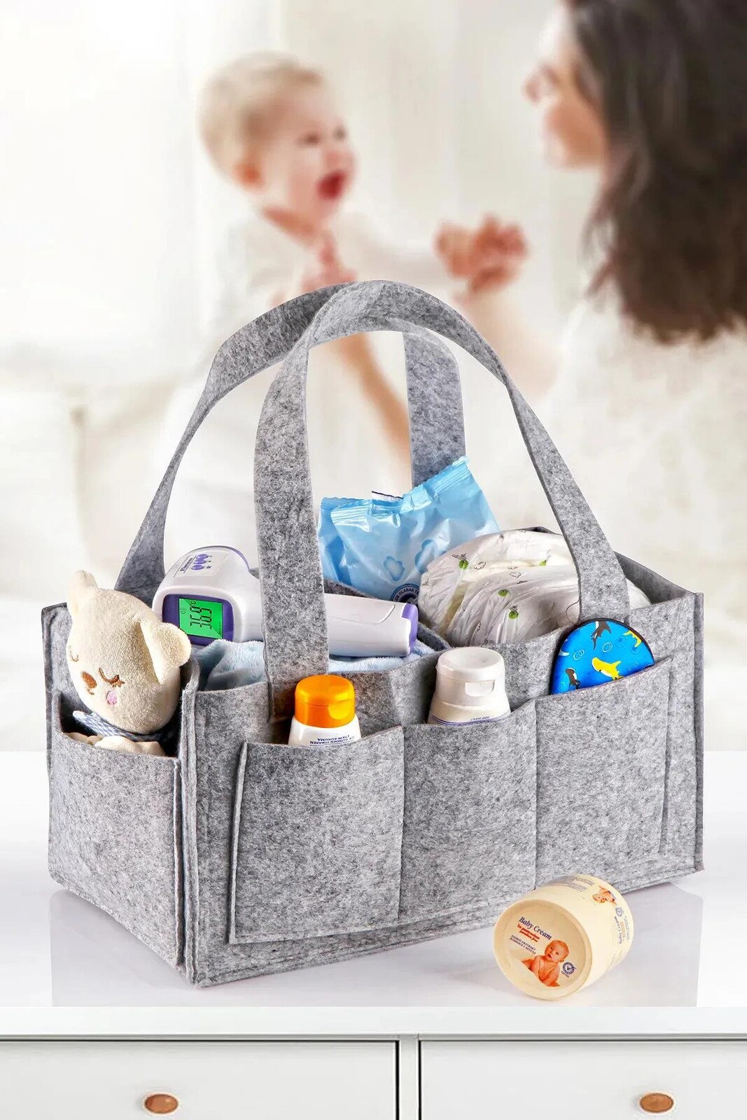 18936 Dewberry Mother Baby Care Bag Organizer-GREY
