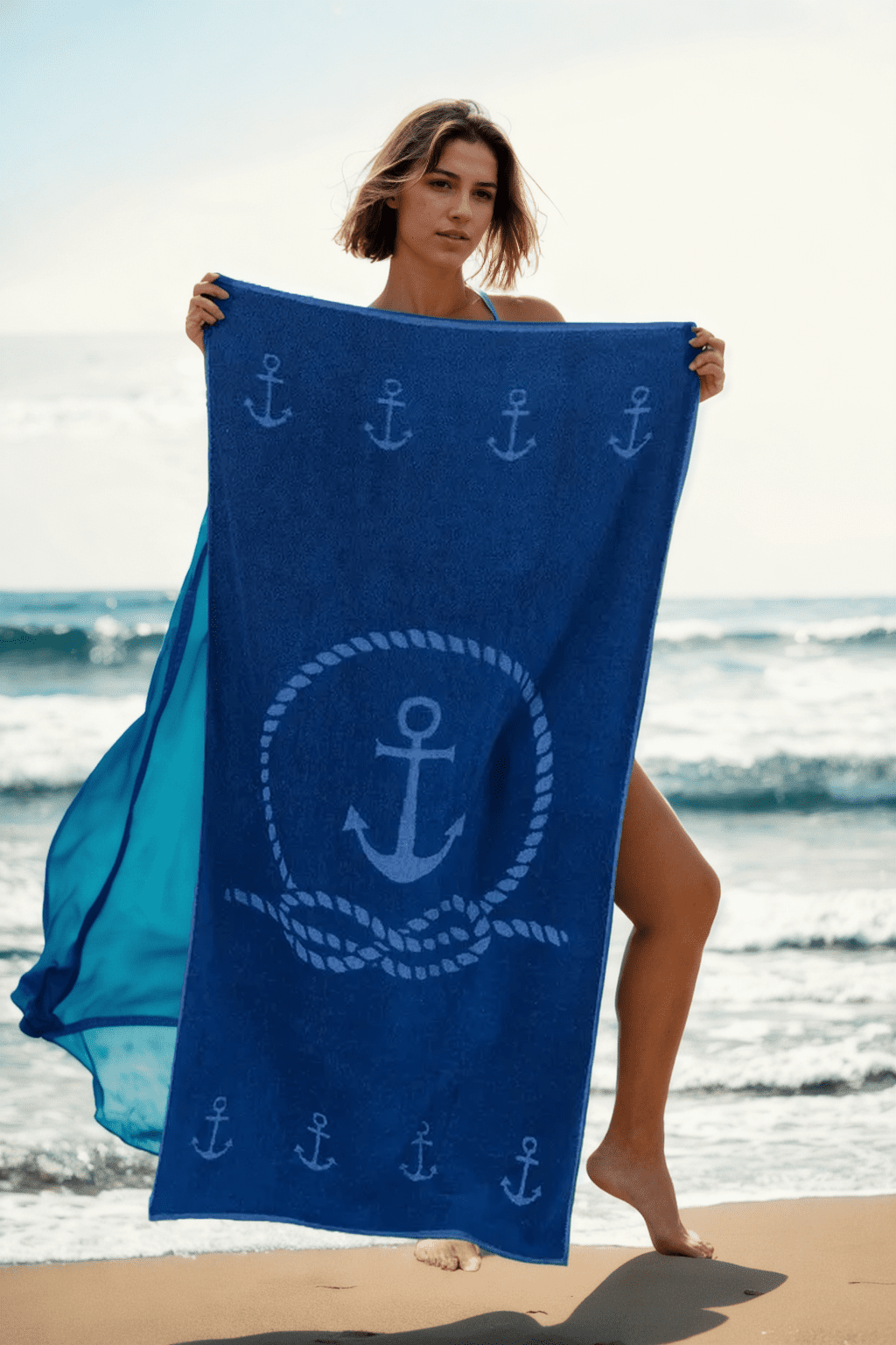 29054 Dewberry Beach Towel 70x140-NAVY BLUE