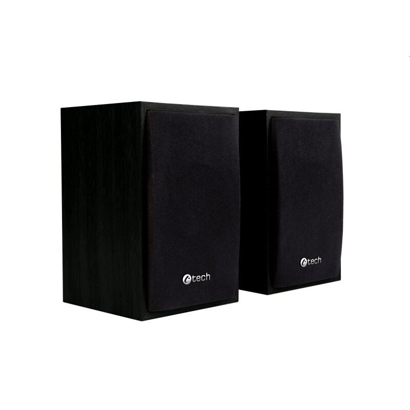 Repro C-TECH SPK-09, 2.0, dřevěné, černé, USB