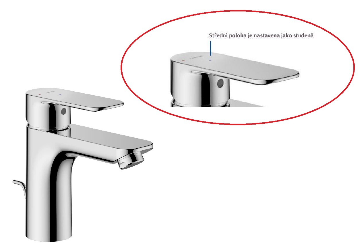 Umyvadlová baterie Jednopáková vyšší, Cold Start, HANSA BASIC XL 5550224300006