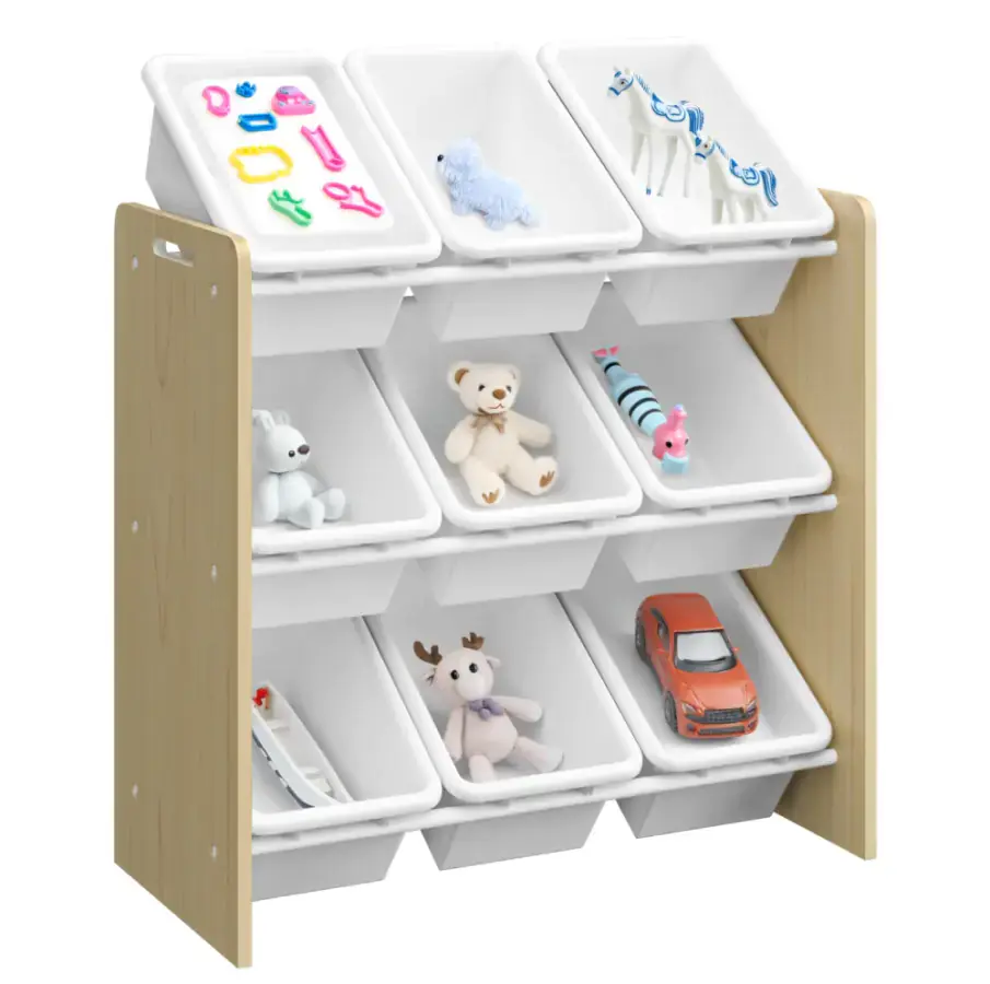 Tempo Kondela Organizér na hračky BOIS - přírodní/bílá