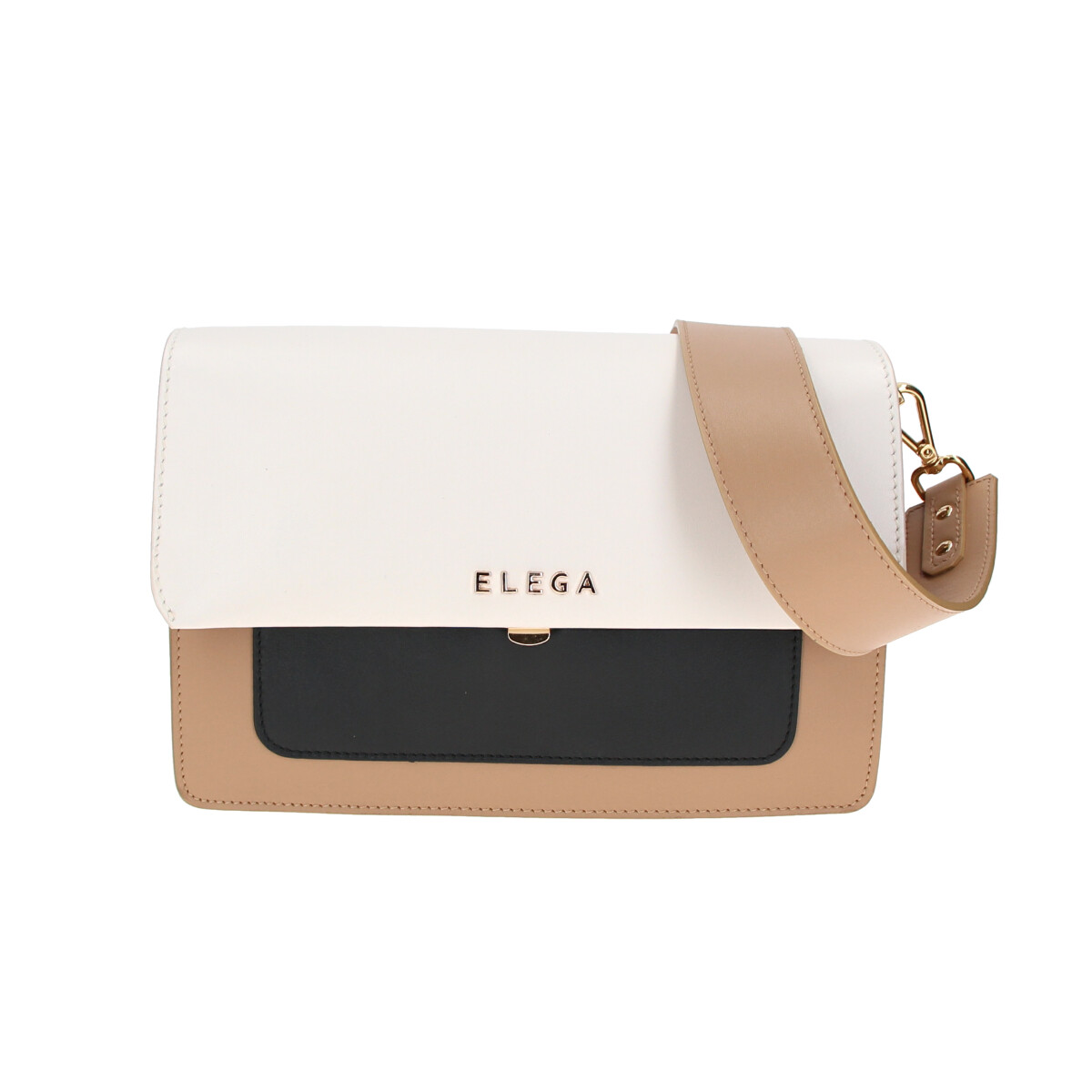 ELEGA Klopnová kabelka Trekky cappucino/krémová/černá