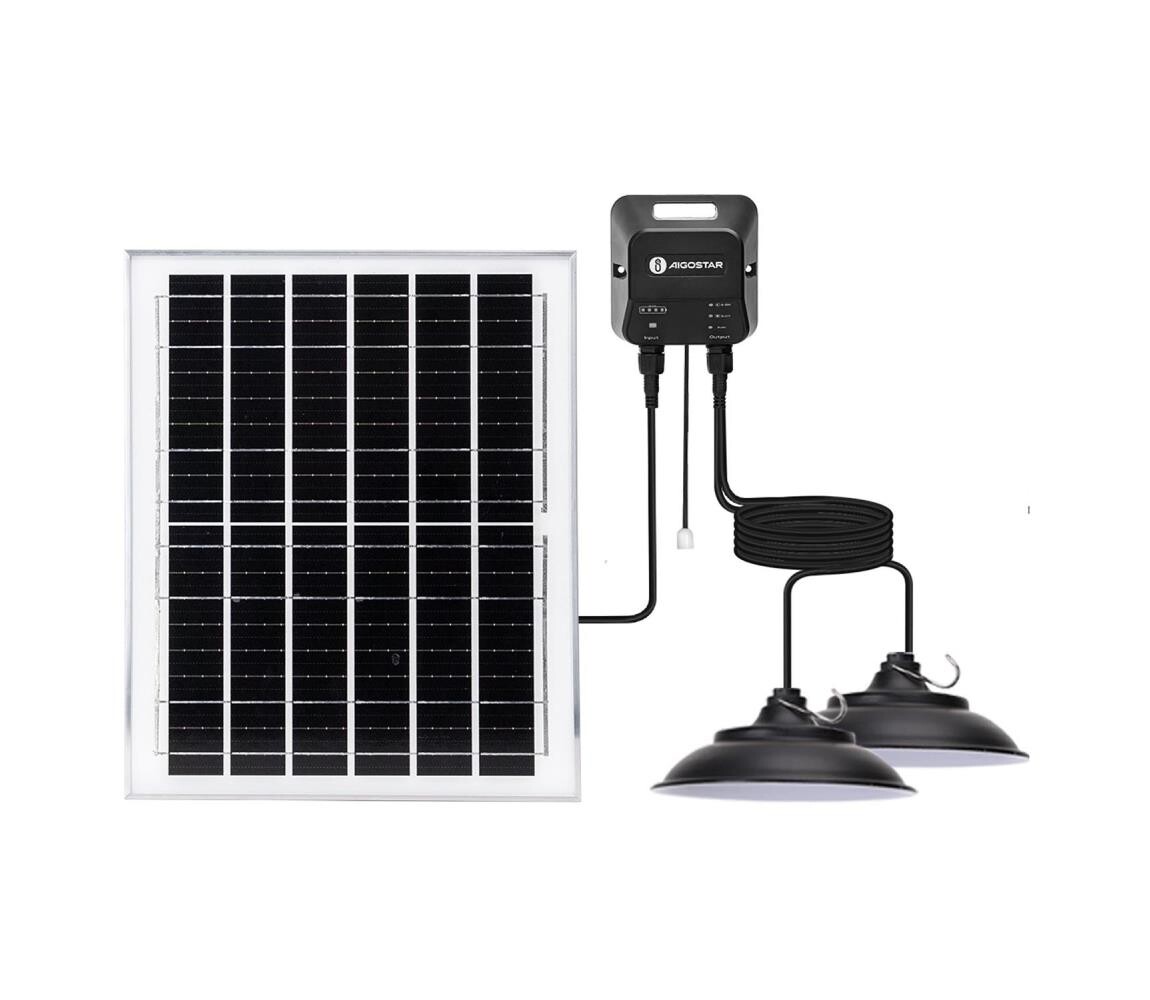 B.V.  - LED Solární lustr 2xLED/70W/12V 12000 mAh 6500K pr. 23,5 cm