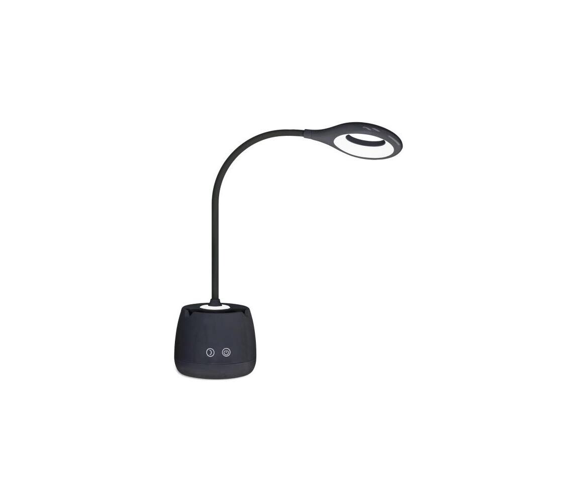 LED Stm. flexi. nabíjecí stolní lampa LUSIA LED/5W/5V 3000/4000K 1200 mAh černá
