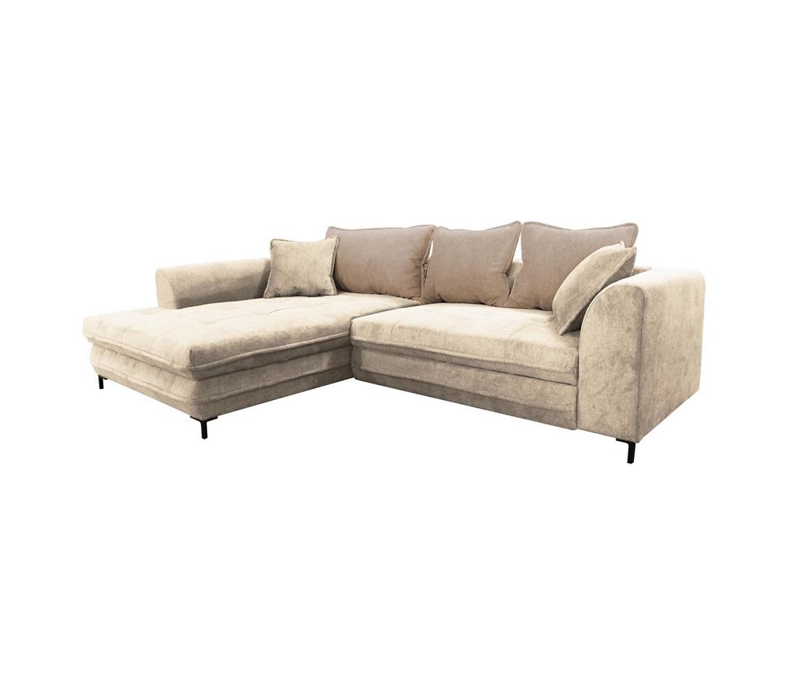 Filex Rozklád. rohová sedací souprava s úložným prostorem do L LAGOA levá béžová/hnědá