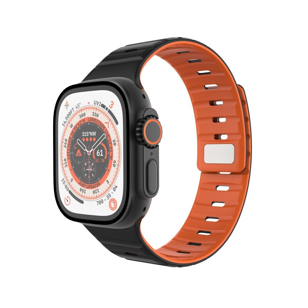 Magnetický řemínek FIXED Silicone Magnetic Strap pro Apple Watch 44/45/46/49mm, černý