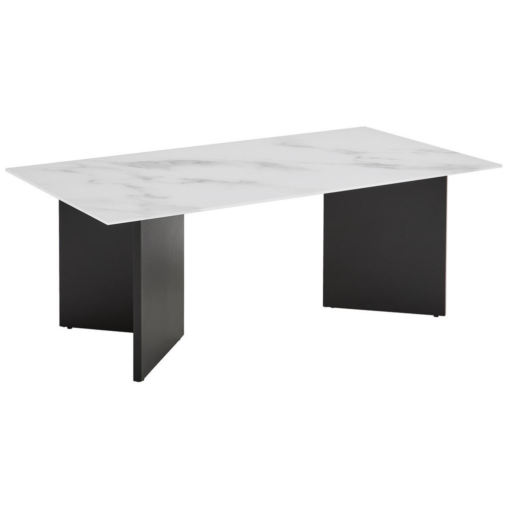 Livetastic KONFERENČNÍ STOLEK, černá, bílá, kov, sklo, 110/60/40 cm