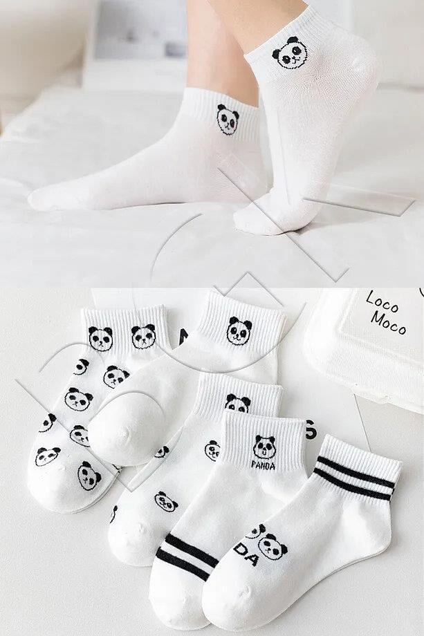 46560 Dewberry 5 Pairs of Unisex Patterned Socks 36-42-BLACK-WHITE