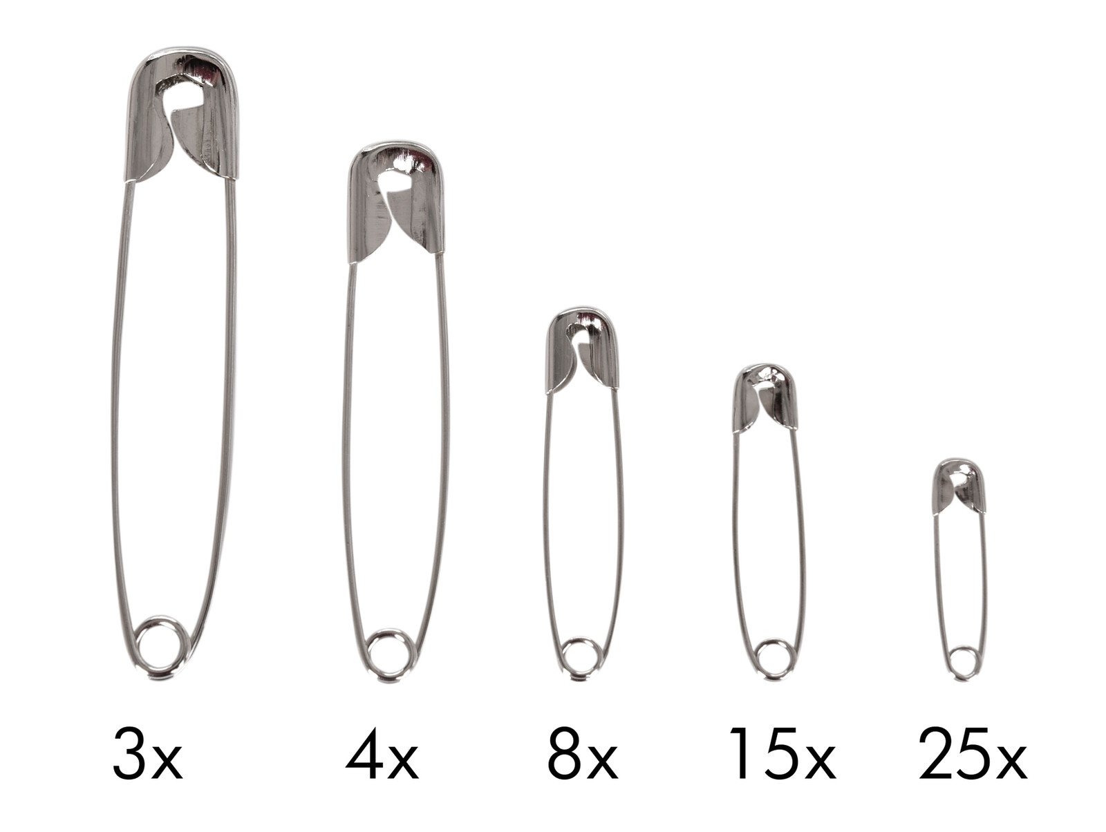 PRAKTIK | Sada 55 ks zavíracích špendlíků | 5 velikostí | ocelové