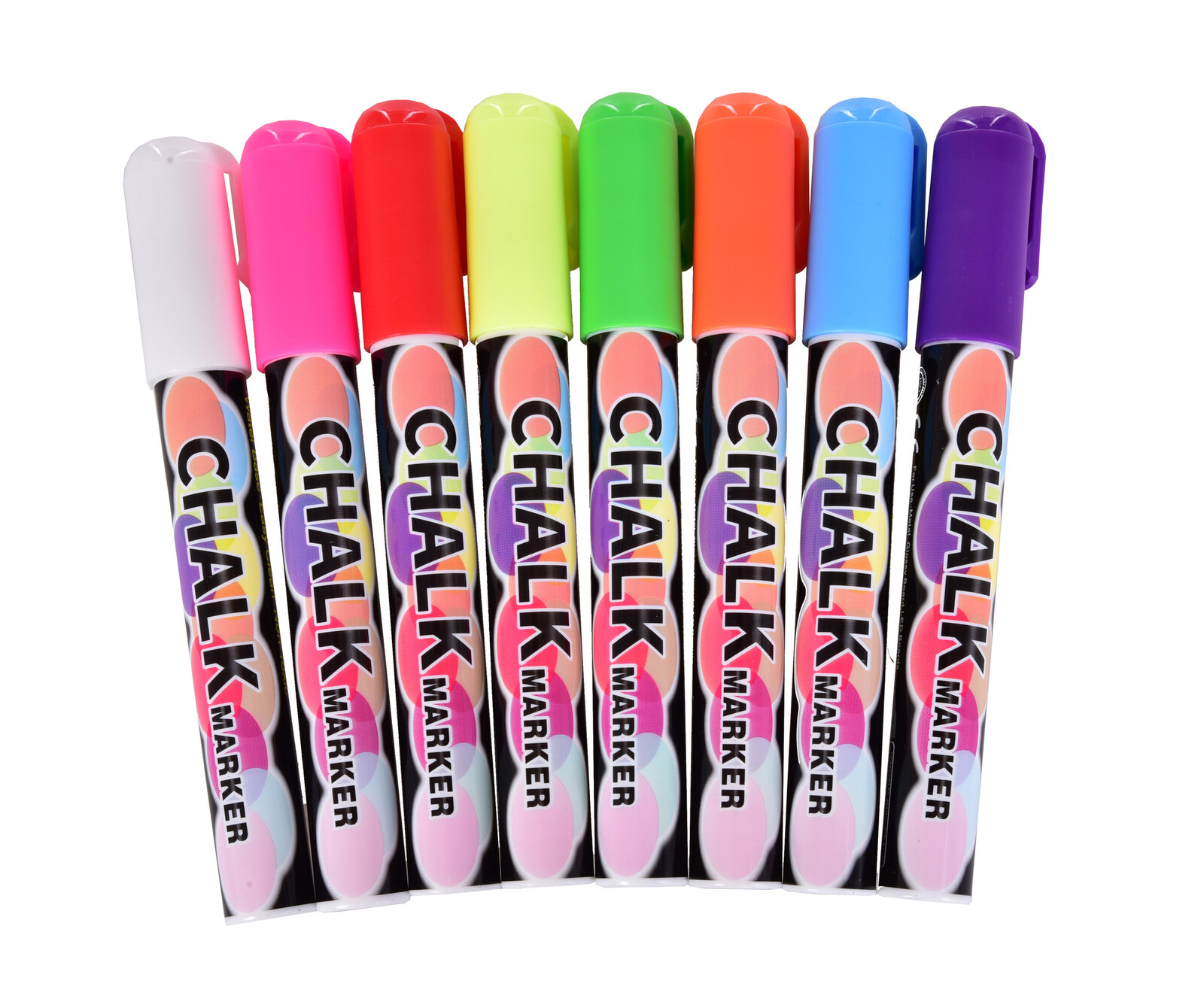 ART | Sada 8 ks křídových omyvatelných popisovačů 2v1 | kulatý & plochý hrot | pro tabule, sklo & dekorace