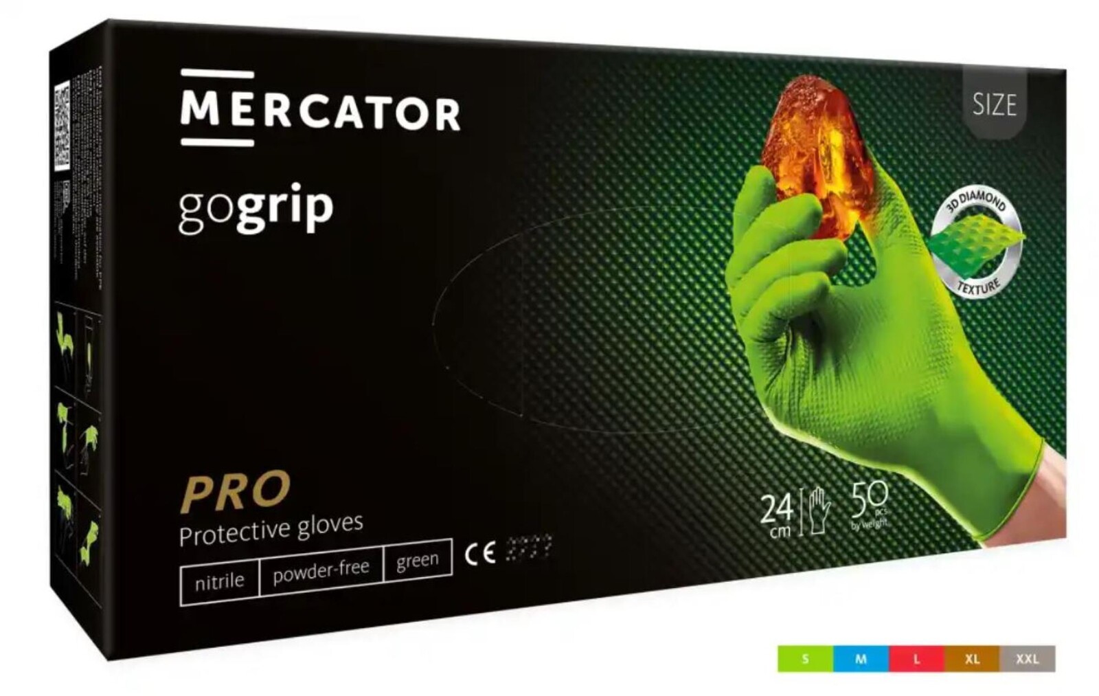 Rukavice Mercator Gogrip - zelené, vel. M