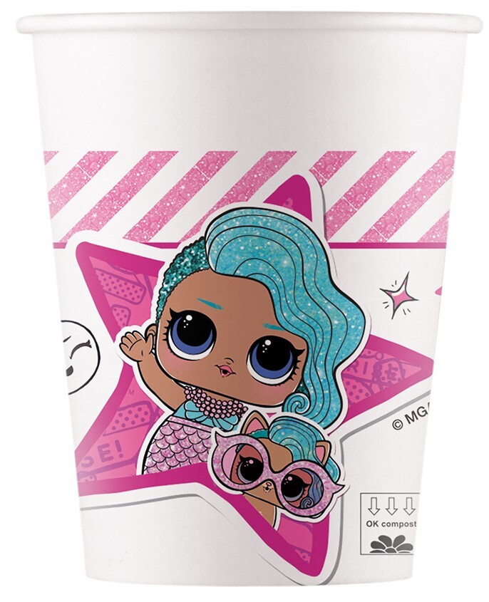 LOL papírové kelímky 8 ks 200 ml Procos