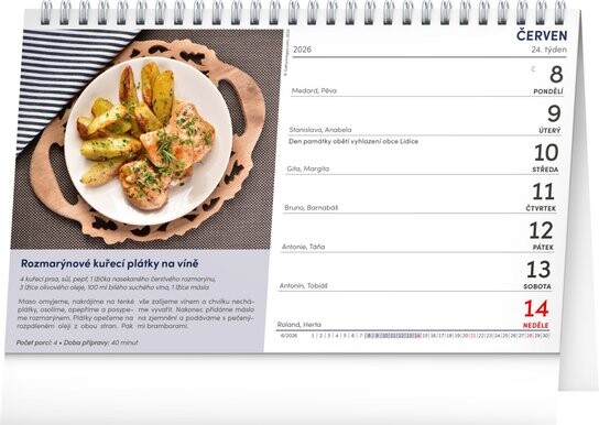 Domácí kuchyně 2026 - stolní kalendář