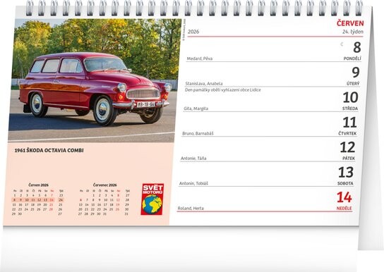 Svět motorů 2026 - stolní kalendář