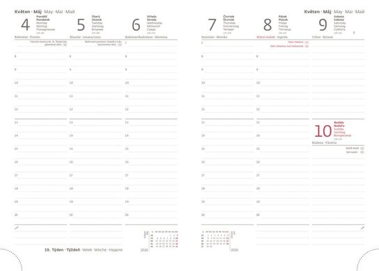 Týdenní diář 2026 A5 Old Karachi černý