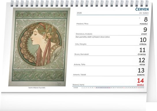 Alfons Mucha 2026 - stolní kalendář