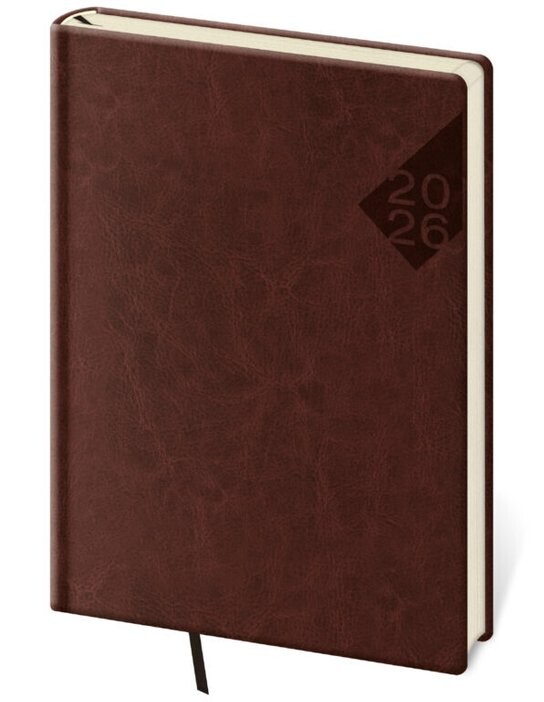 Denní diář 2026 A5 Nebrasca angl. červený