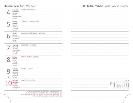 Kapesní diář 2026 Print Pop světle modrý