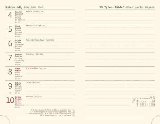 Kapesní diář 2026 New Praga zelený s gumičkou