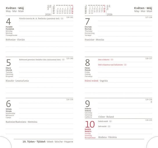 Kapesní diář 2026 Soft hnědý