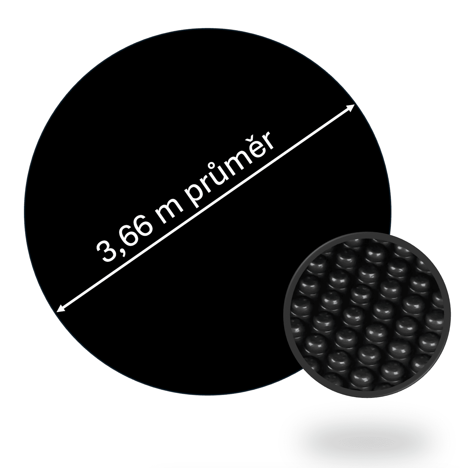 Solární plachta CF pro bazény s průměrem hladiny 3,6 m ČERNÁ