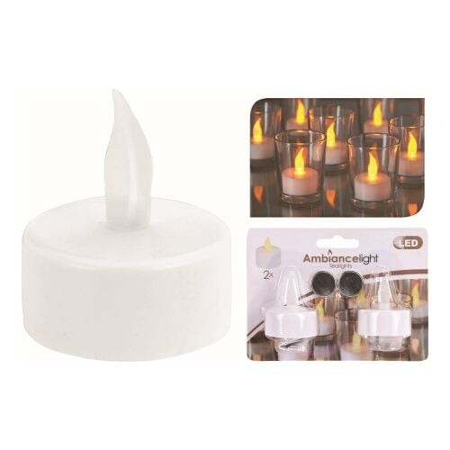 M.A.T. Svíčka čajová LED pr.4,2cm BÍ (2ks) s bateriemi