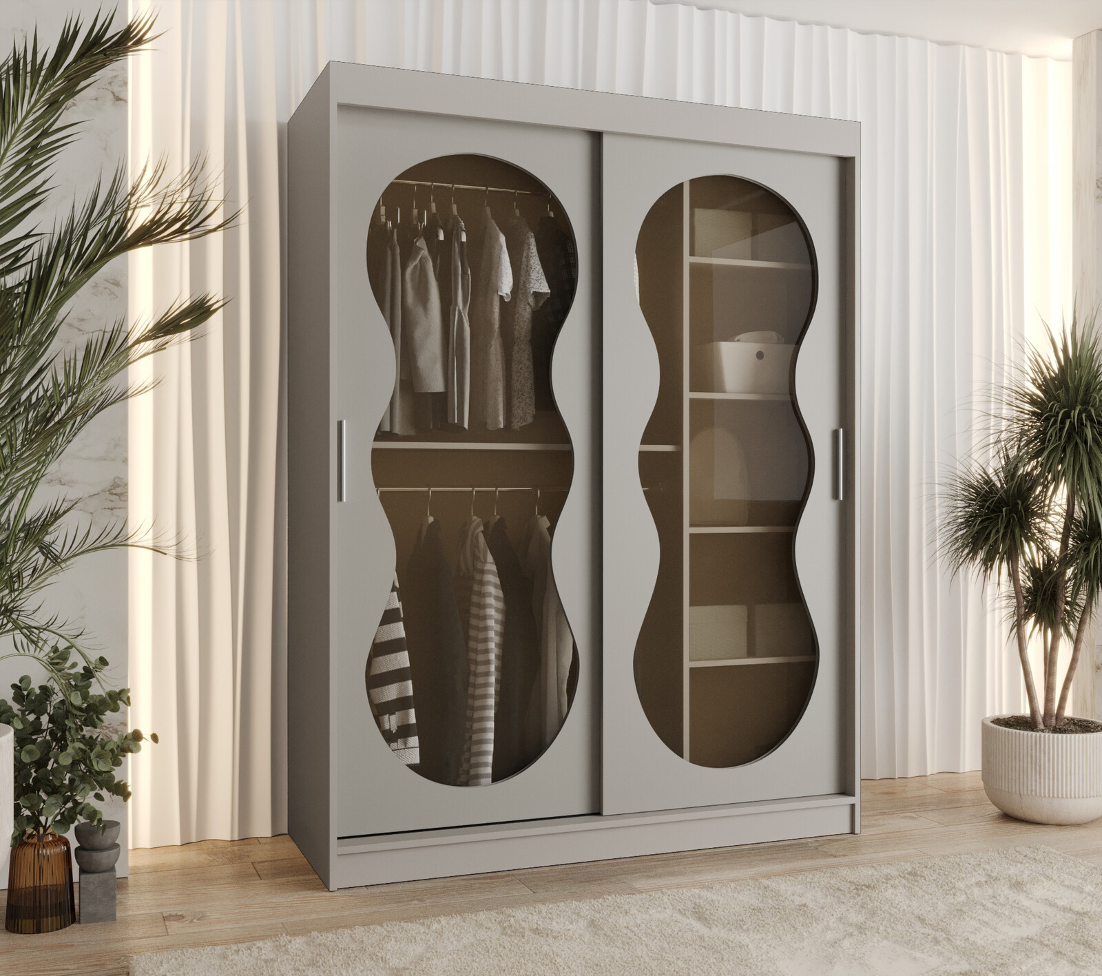 Šatní skříň Abi Bahrajn 3 Rozměry: 150 cm, Barva korpusu + barva dveří: Kašmír + Kašmír