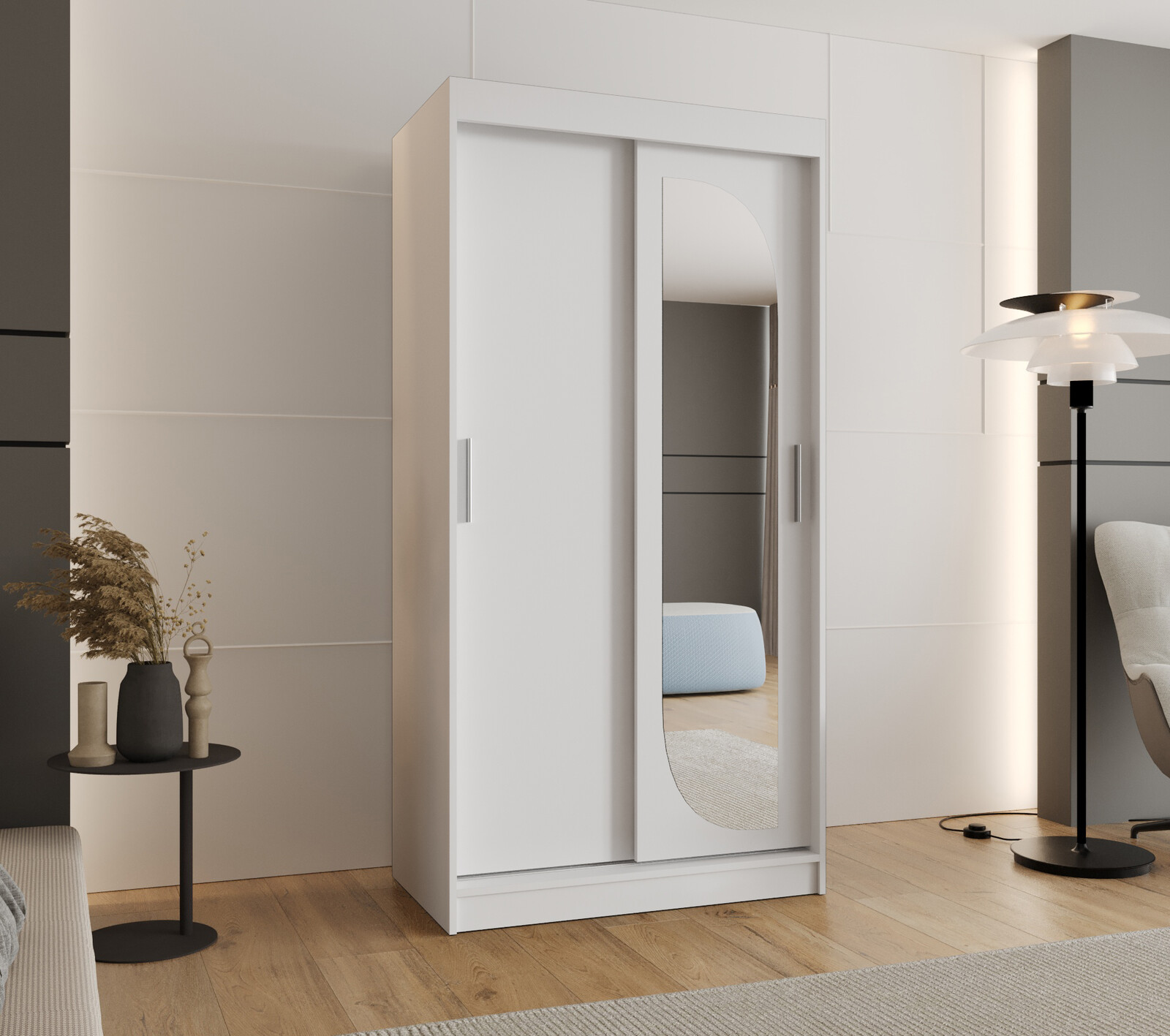 Šatní skříň Abi Lucy Rozměry: 100 cm, Barva korpusu + barva dveří: Bílá + Bílá