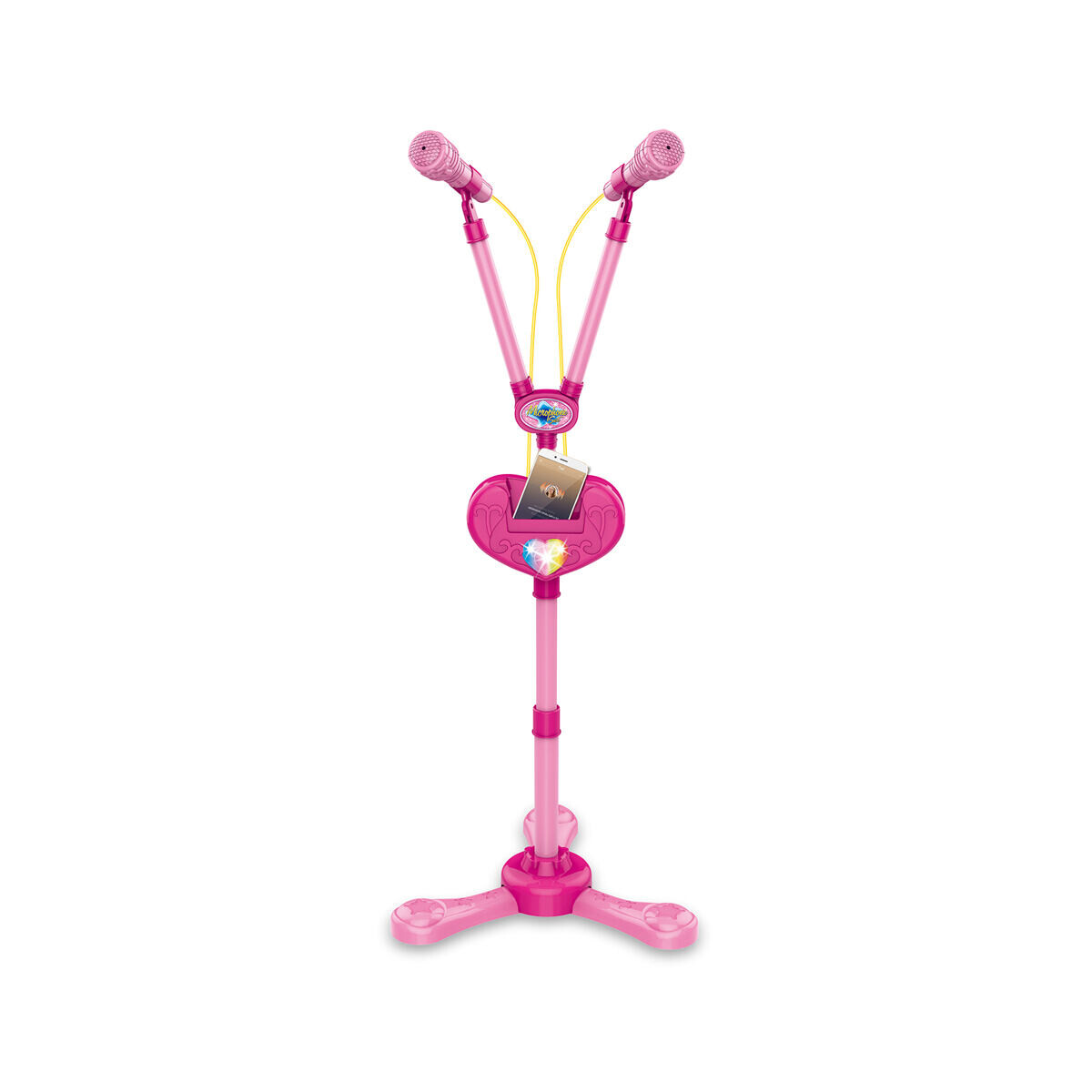 PLEJO Stojan se 2 mikrofony - růžová