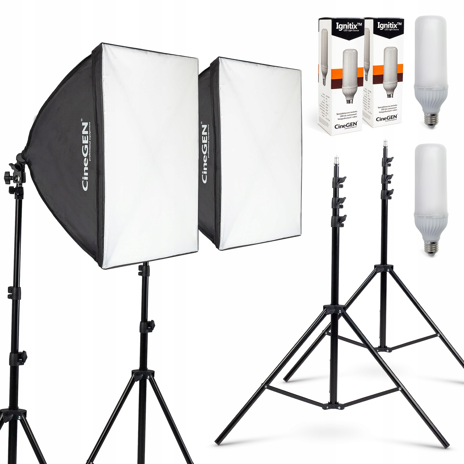 Sada lamp CineGEN Softbox 50x50 cm Žárovka 125W Led
