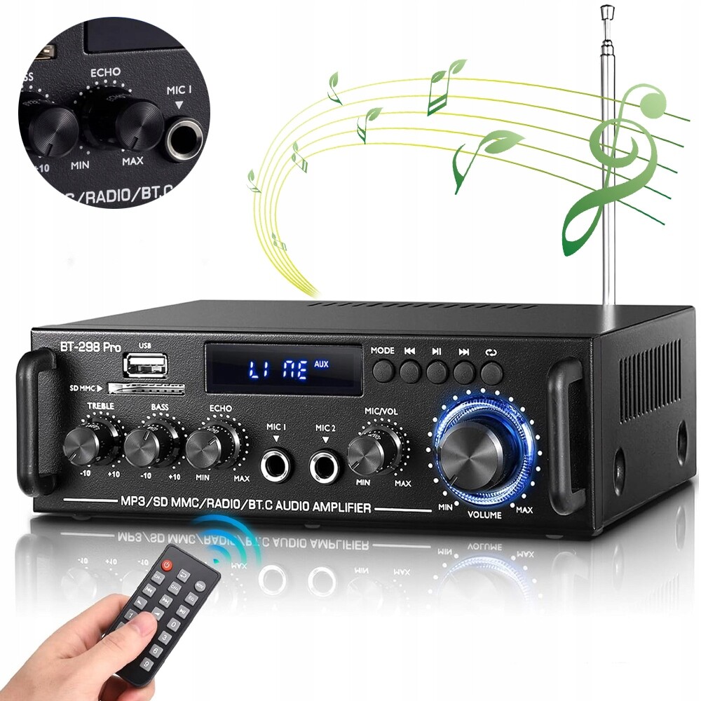 Zvuk Bluetooth 5.0 Stereofonní Zesilovač Audio Přehrávač Hifi BT-298PRO