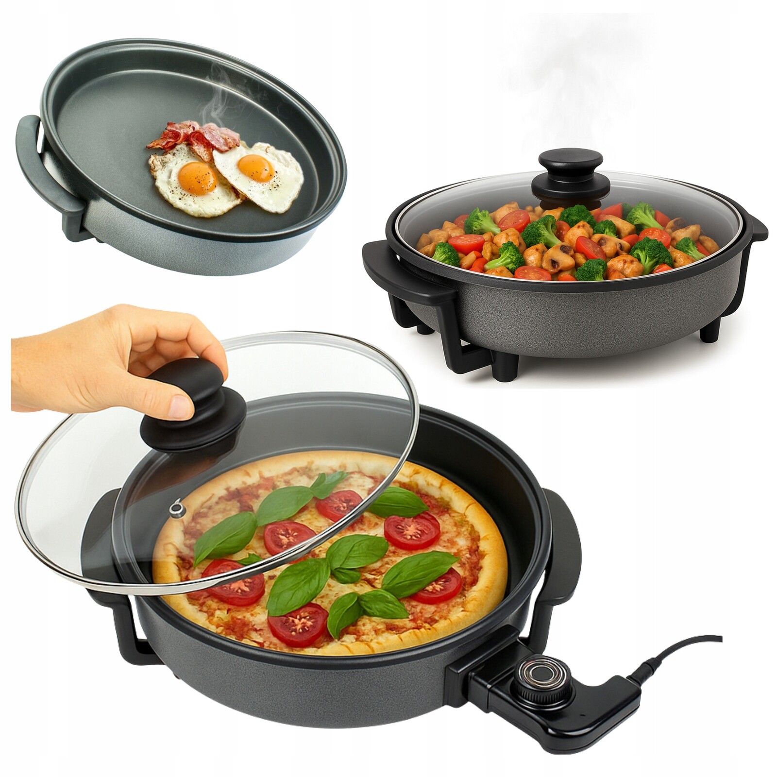 Elektrická pánev First Austria 1500 W s víkem a termostatem 32 cm 2,8 l