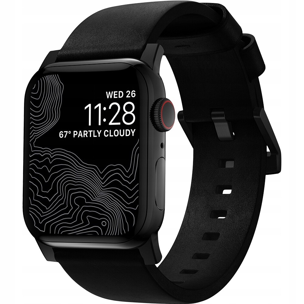 Pásek z přírodní kůže pro Apple Watch 42/41/40/38 mm Nomad, elegantní ocel
