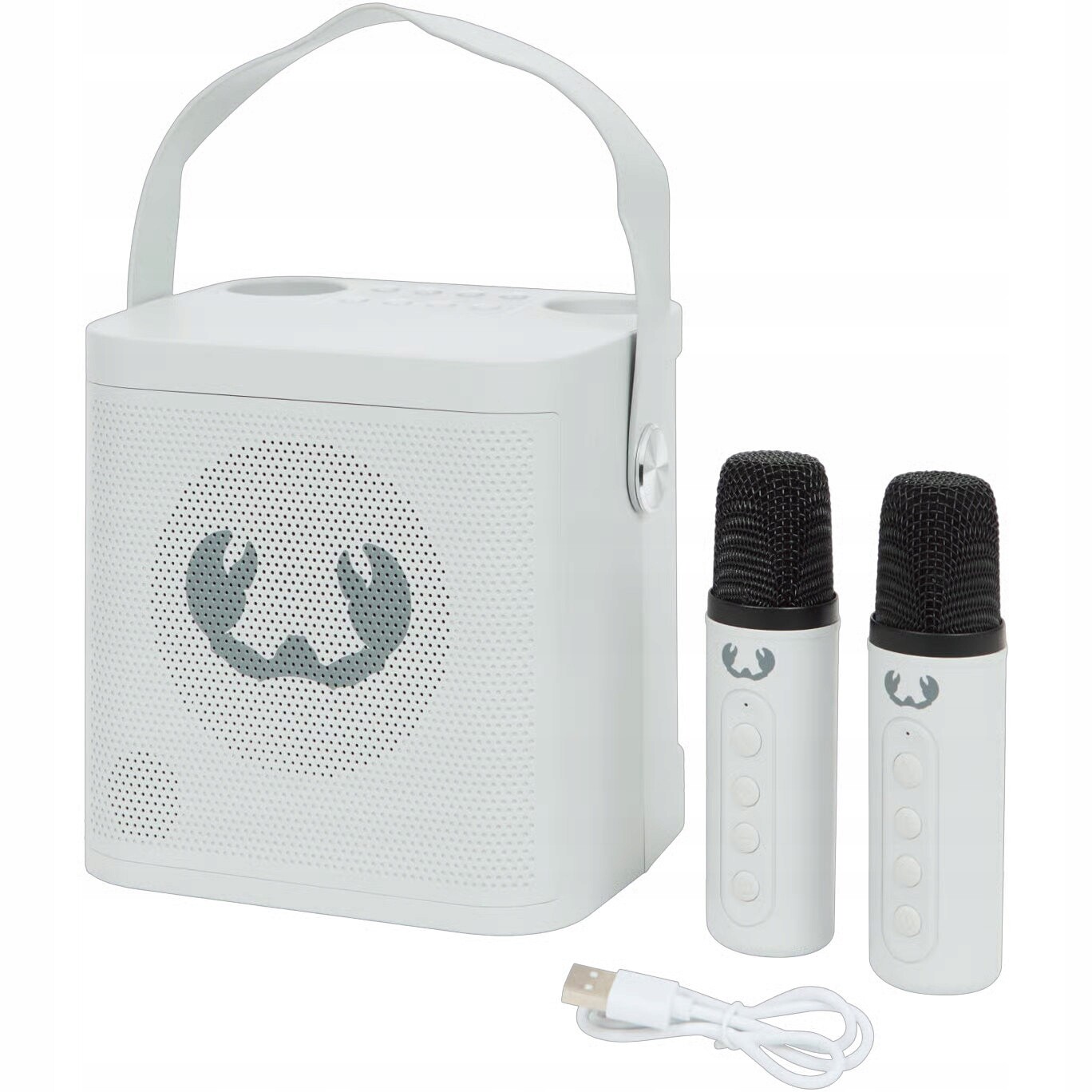 Přenosný set Fresh 'n Rebel Karaoke Set reproduktor 2 x mikrofon Ice Grey