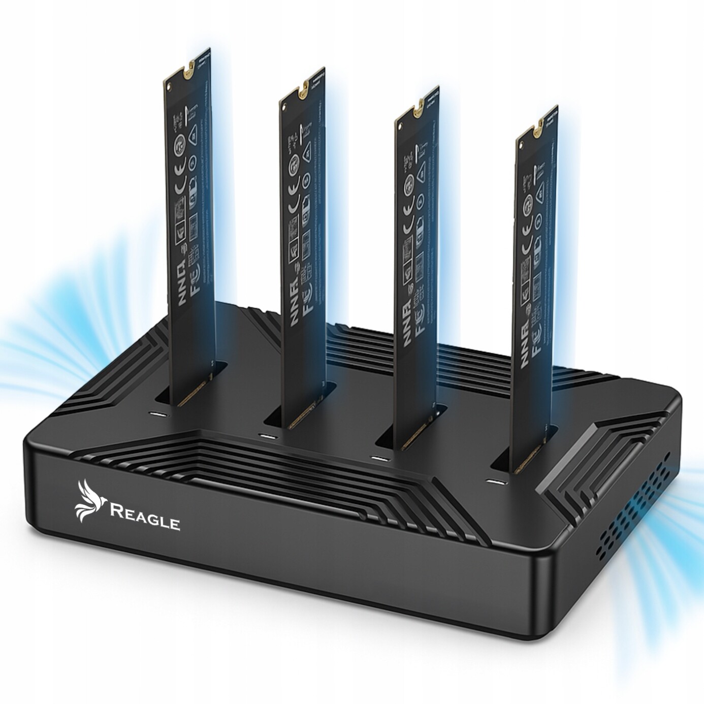 Adaptér Kapsa Na 4x Ssd Nvme PCIe 2v1 Sata Ngff M.2 Čtečka Usb 3.2