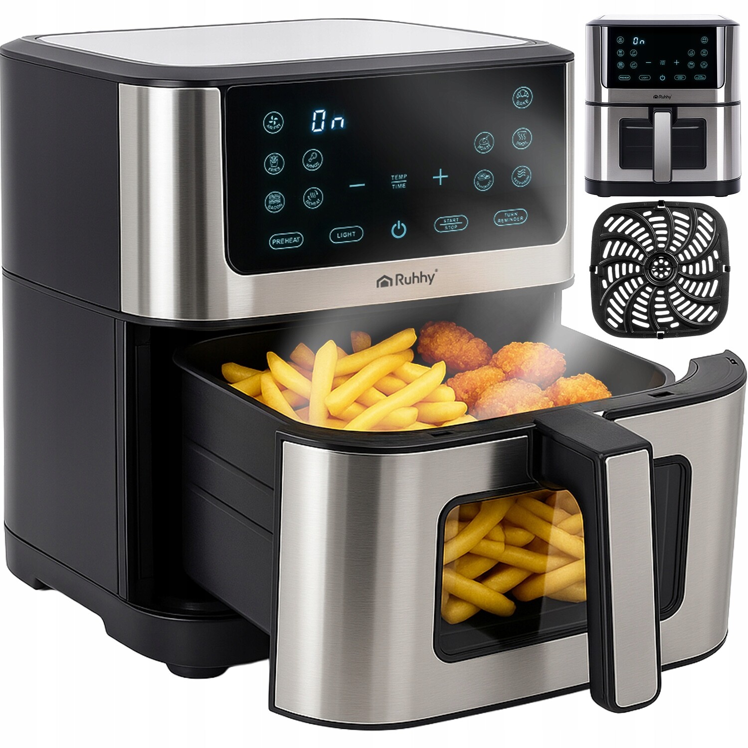 Fritéza beztuková Nepřilnavá fritéza Air Fryer Velká 8L XXL