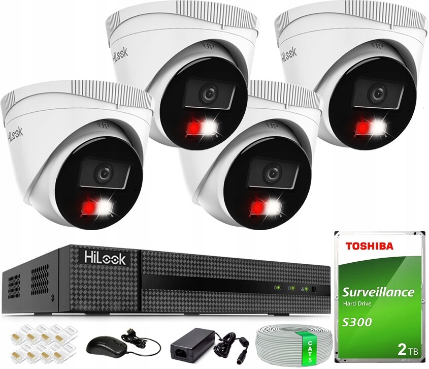 Sada Pro Monitorování Domu 4MPx Poe 4 Kamery Hilook Hikvision Audio Hdd 2TB