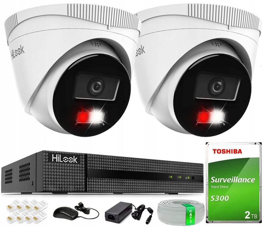 Monitorovací sada 2x Kamera IPC-T240HA-LU 4MPx Qhd Hilook By Hikvision