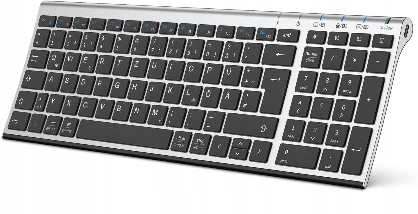 IClever BK10 Bezdrátová Bluetooth klávesnice, německý čip Qwertz