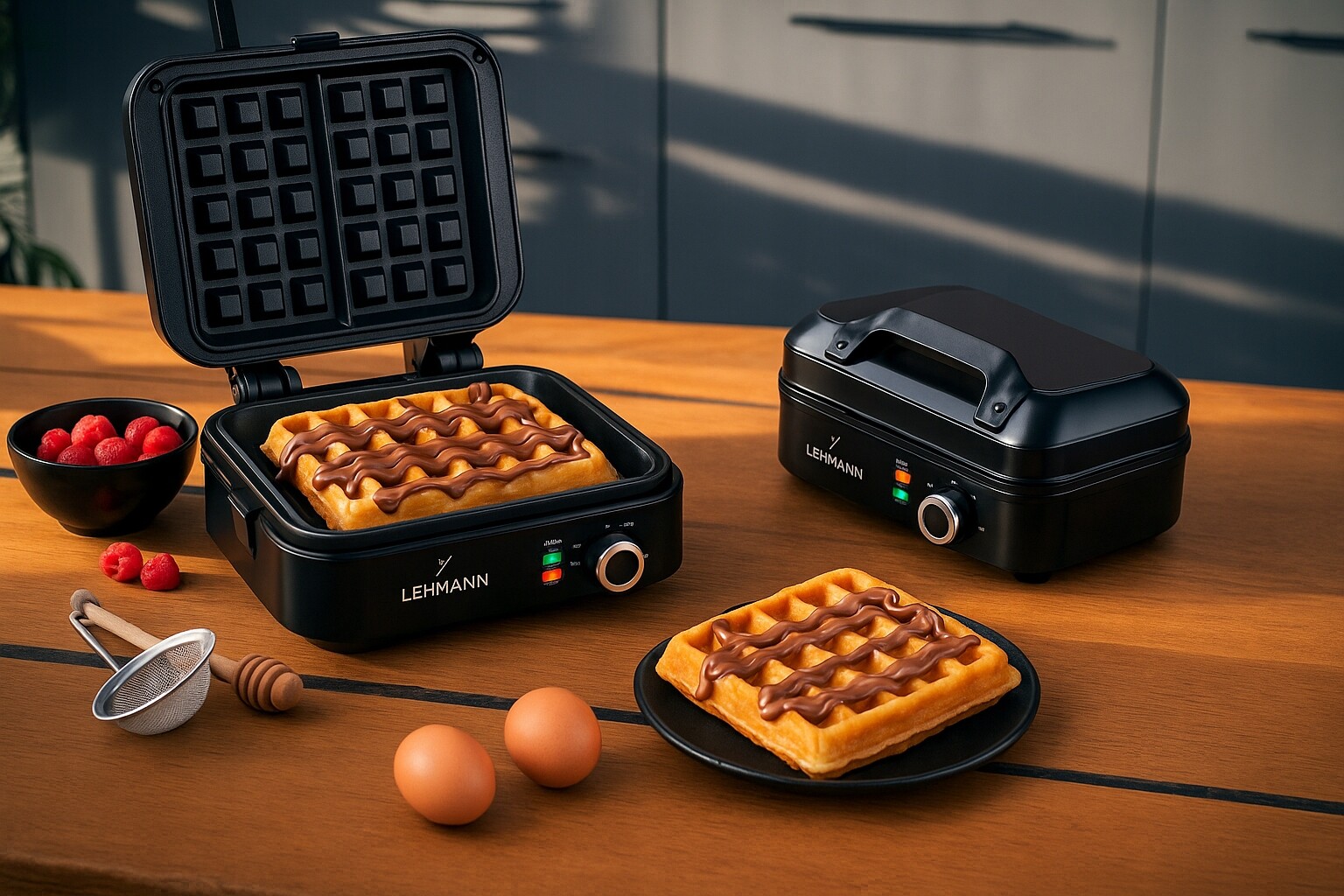 Vaflovač Na 2 Velké Vafle, Regulace Teploty, Silný, Nevytékající, 2000 W