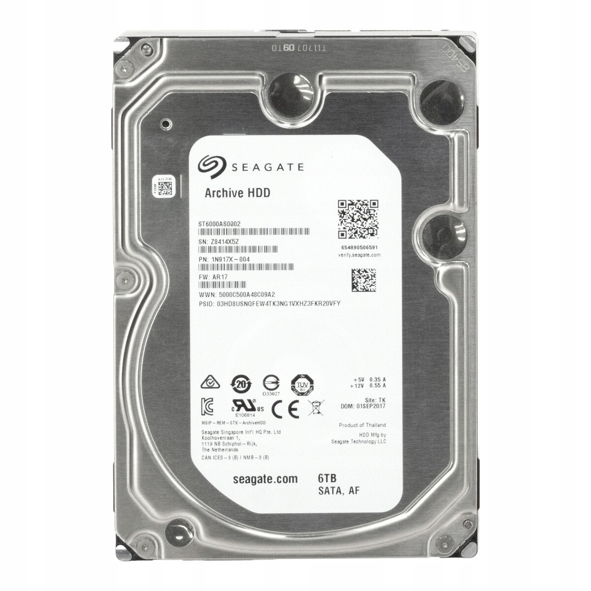 Seagate Archive Hdd 6TB 5.9K 128MB Sata III 3.5'' ST6000AS0002