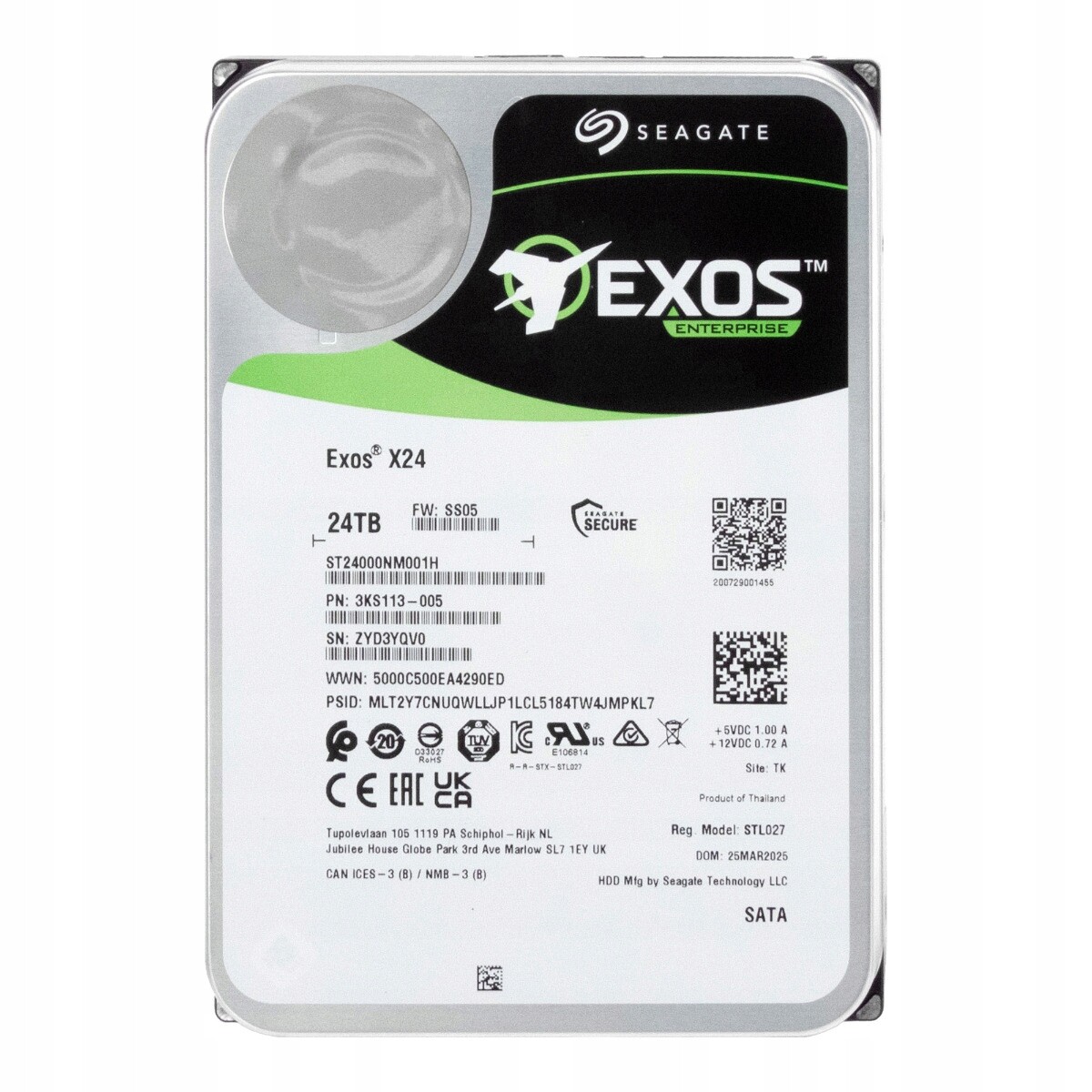 Seagate Exos X24 24TB 7.2K 512MB Sata III 3.5'' ST24000NM001H