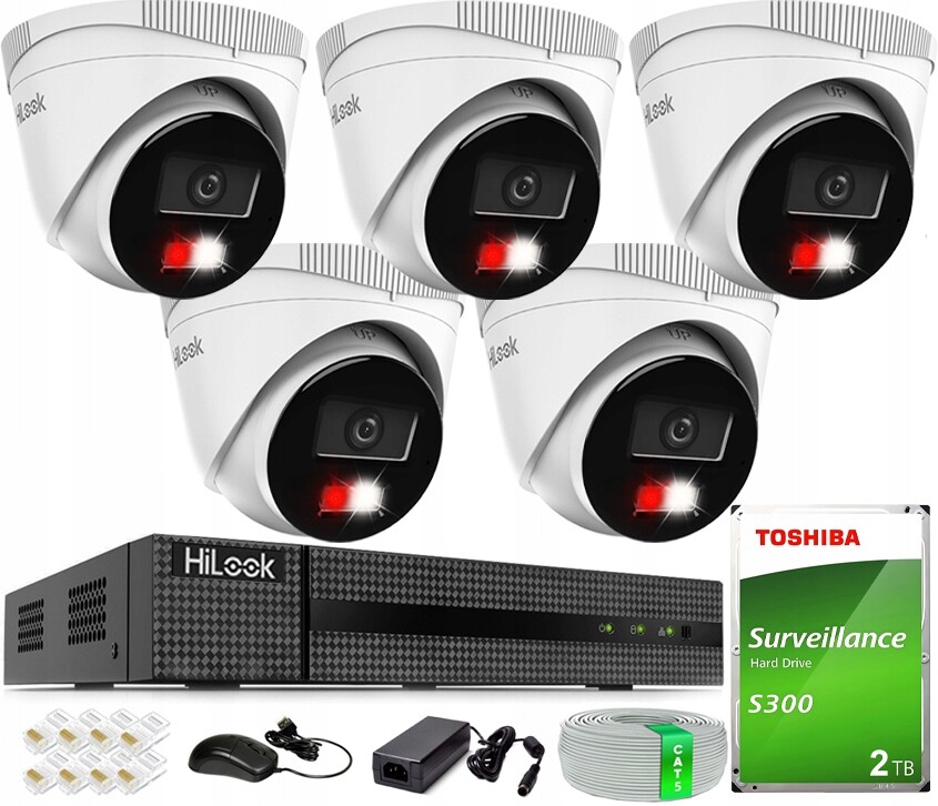 Sada pro monitorování Ip PoE pro 5 kamer IPC-T240HA-LU 4MPx pro rozšíření