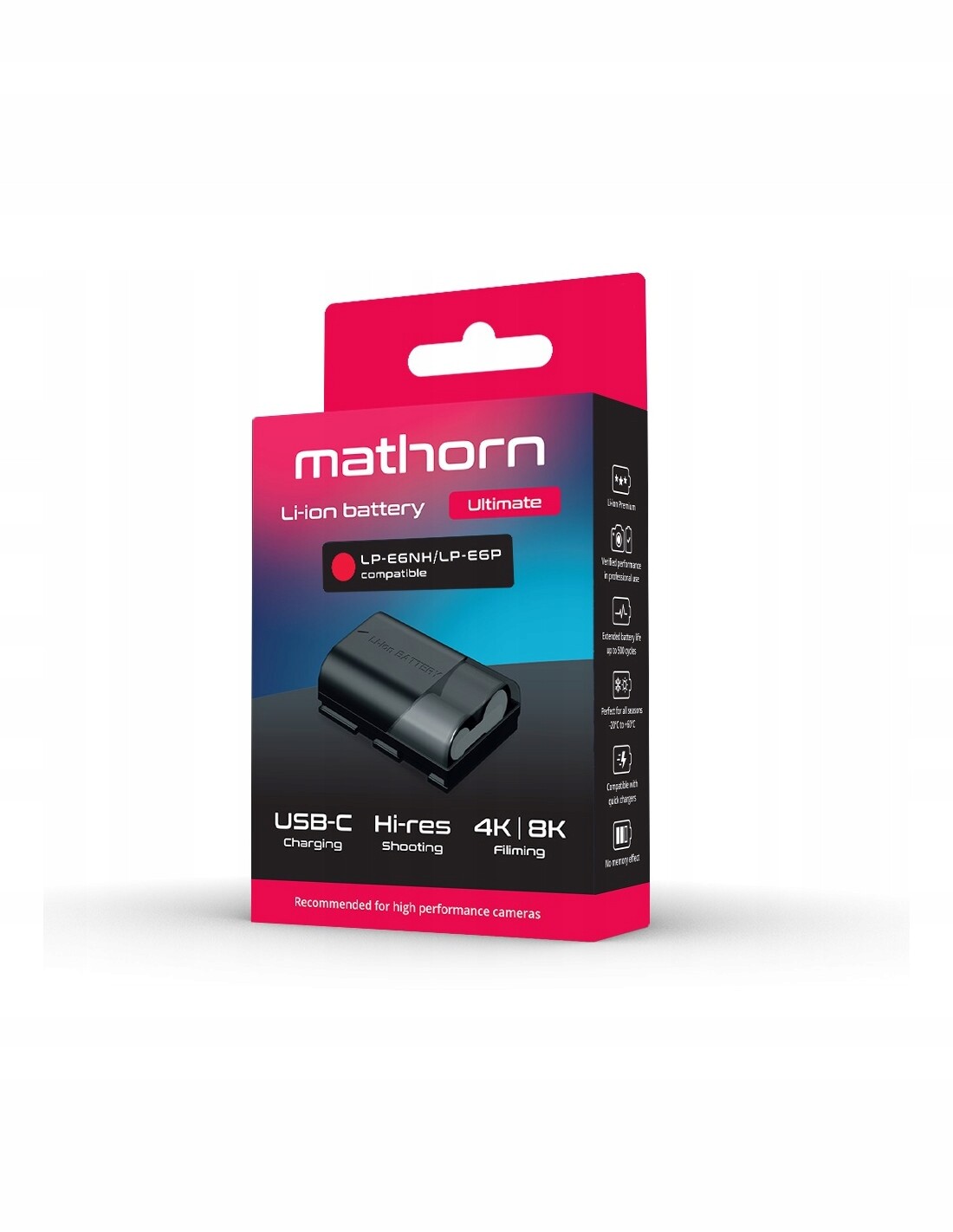Baterie Mathorn MB-204 Ultimate 2600mAh 8A Usb-c, náhrada LP-E6NH/E6P
