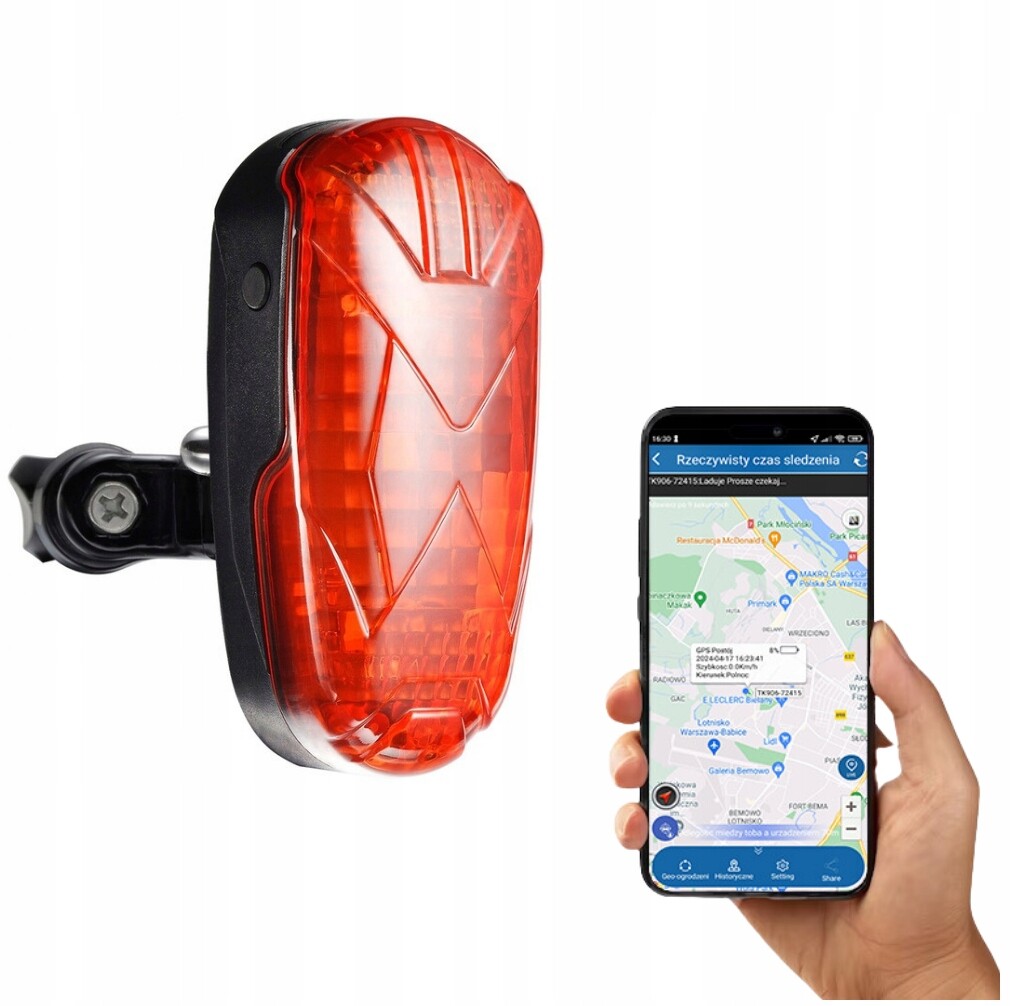 Cyklistický Lokátor Gps Lampička Kočárku Pozorování Polsko Aplikace