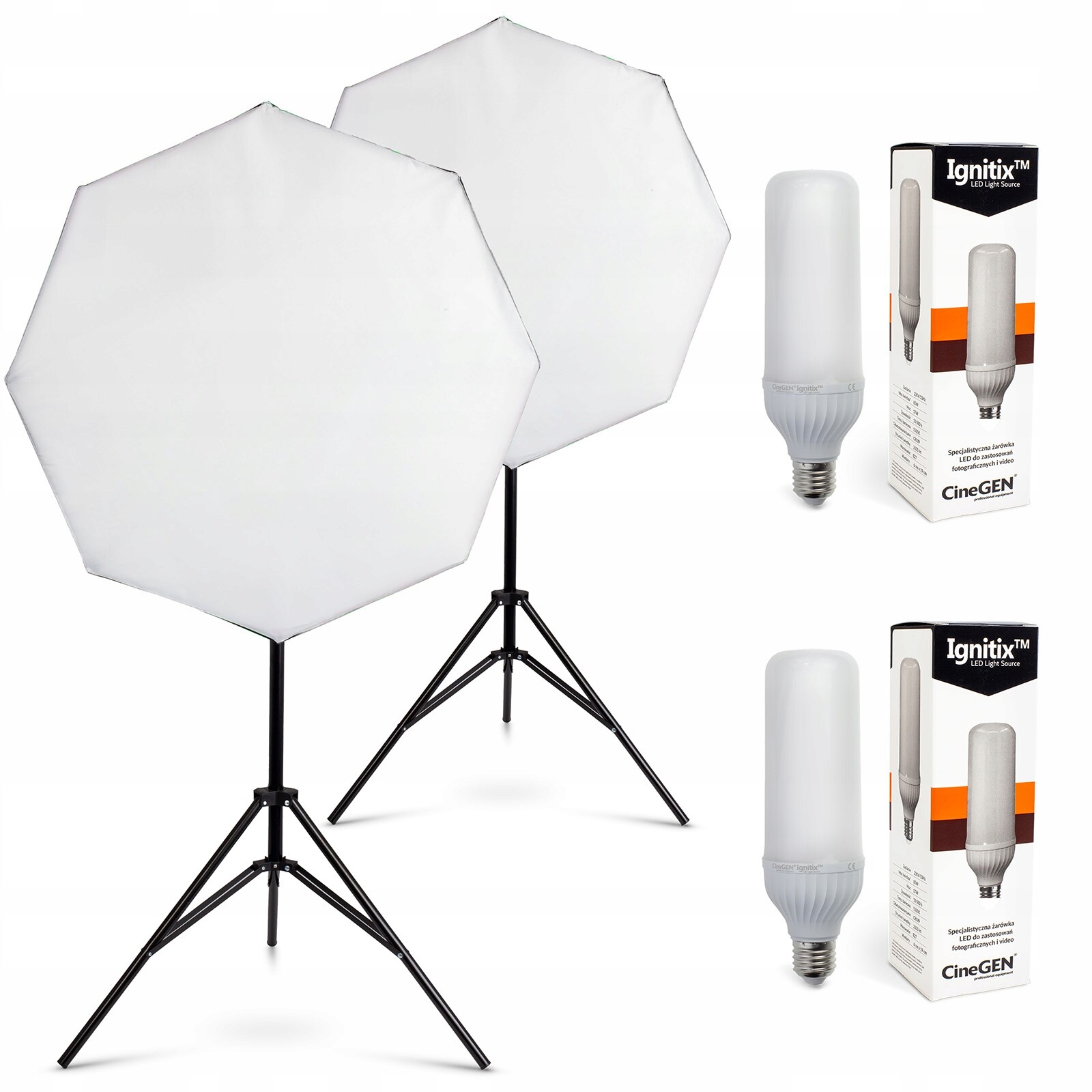 2x Fotografická Lampa 60 cm 170W Led