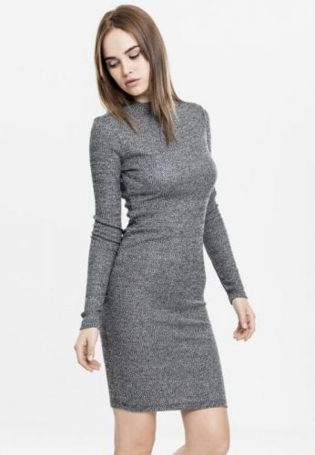 Ladies Rib Dress - charcoal L