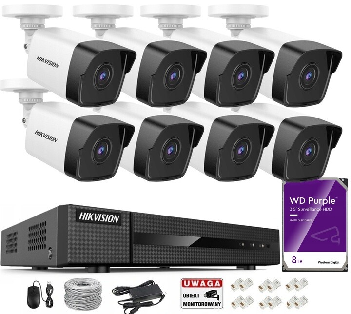 Monitorovací Sada Hikvision 8 Kamer 4MPx Poe Apka